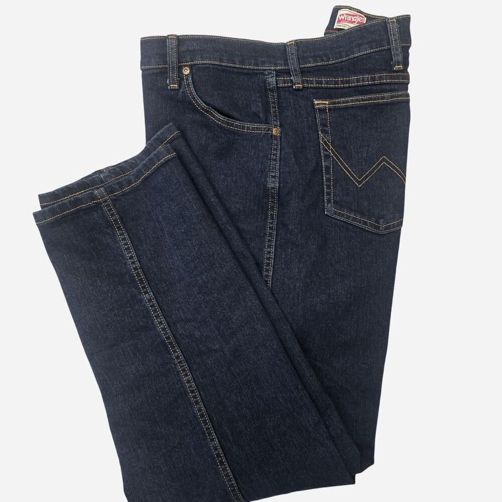 Wrangler Jeans Men's 42x30 Dark Wash Straight Leg Denim